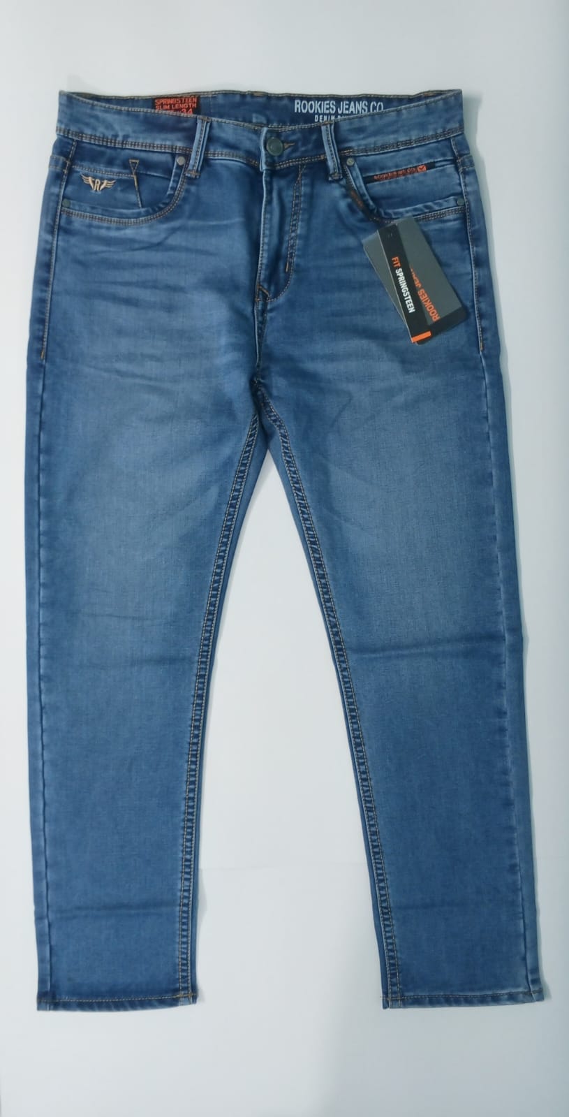 Rookie Jeans light Blue 1 Rookies Light Blue Mid-Rise Slim Straight Fit Stretch Jeans - Image 2