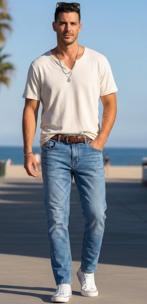 Rookies Light Blue Mid-Rise Slim Straight Fit Stretch Jeans